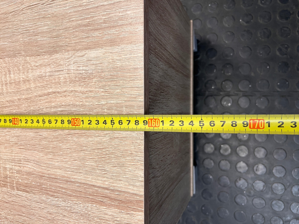 Ally Two Door Light Oak and Grey TV Unit — Surface Wear to Top Panel – width measurement