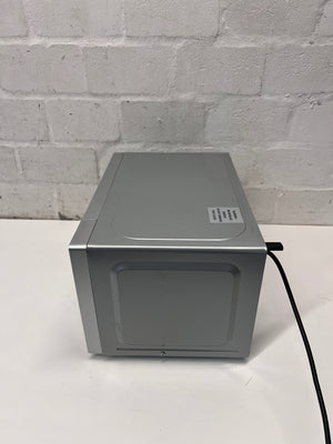 Hisense Silver Countertop Microwave with Mirrored Door — Good Working Order; Used Fair Condition – condition detail