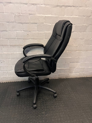 Black High-Back Executive Office Chair — Good Working Order – side view