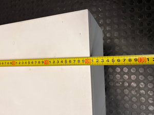 Low-Profile White TV Unit with Tapered Legs — Fair Condition With Visible Wear – width measurement