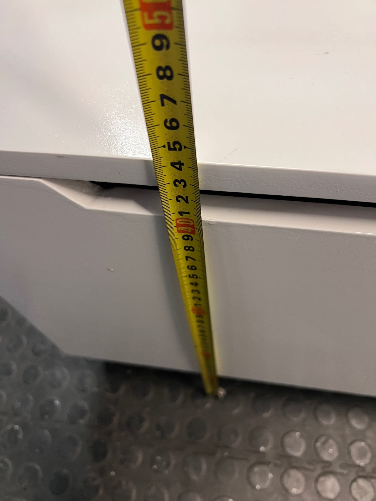 Modern Two-Tone Asymmetric TV Unit — Fair Used Condition – height measurement