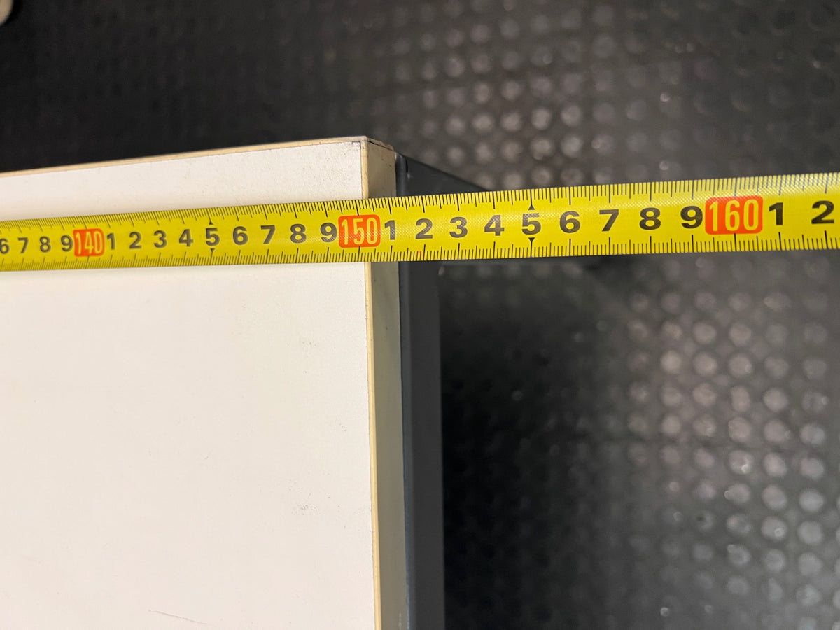 Large White Square Cluster Office Desk — Surface Scratches and Minor Damage – width measurement