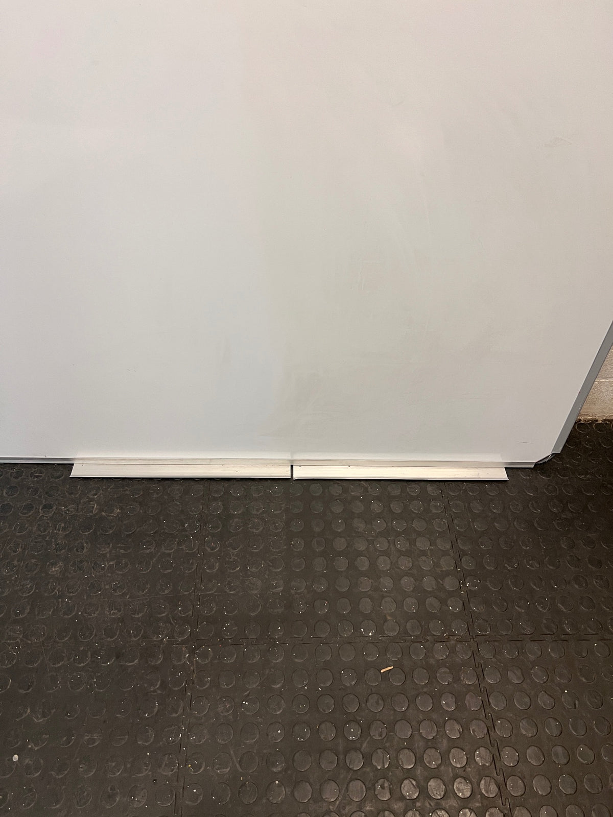 Large Aluminium Frame Wall-Mounted Whiteboard — Good Working Order – side view