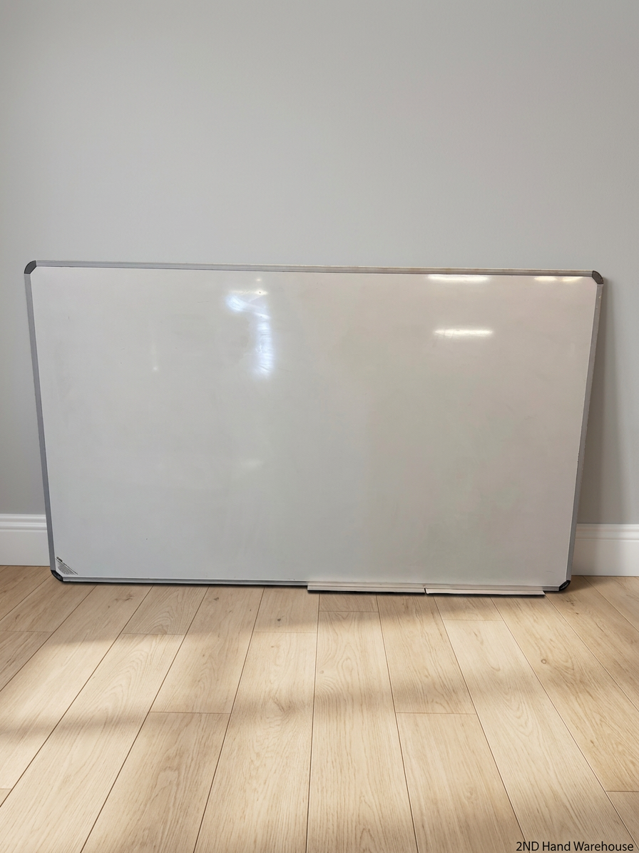 Large Aluminium Frame Wall-Mounted Whiteboard — Good Working Order – styled product image