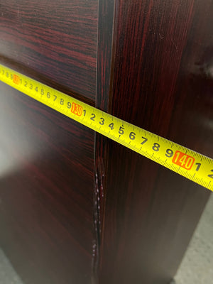 5-Drawer Mahogany Finish Wide Filing Cabinet — Good Working Order – depth measurement