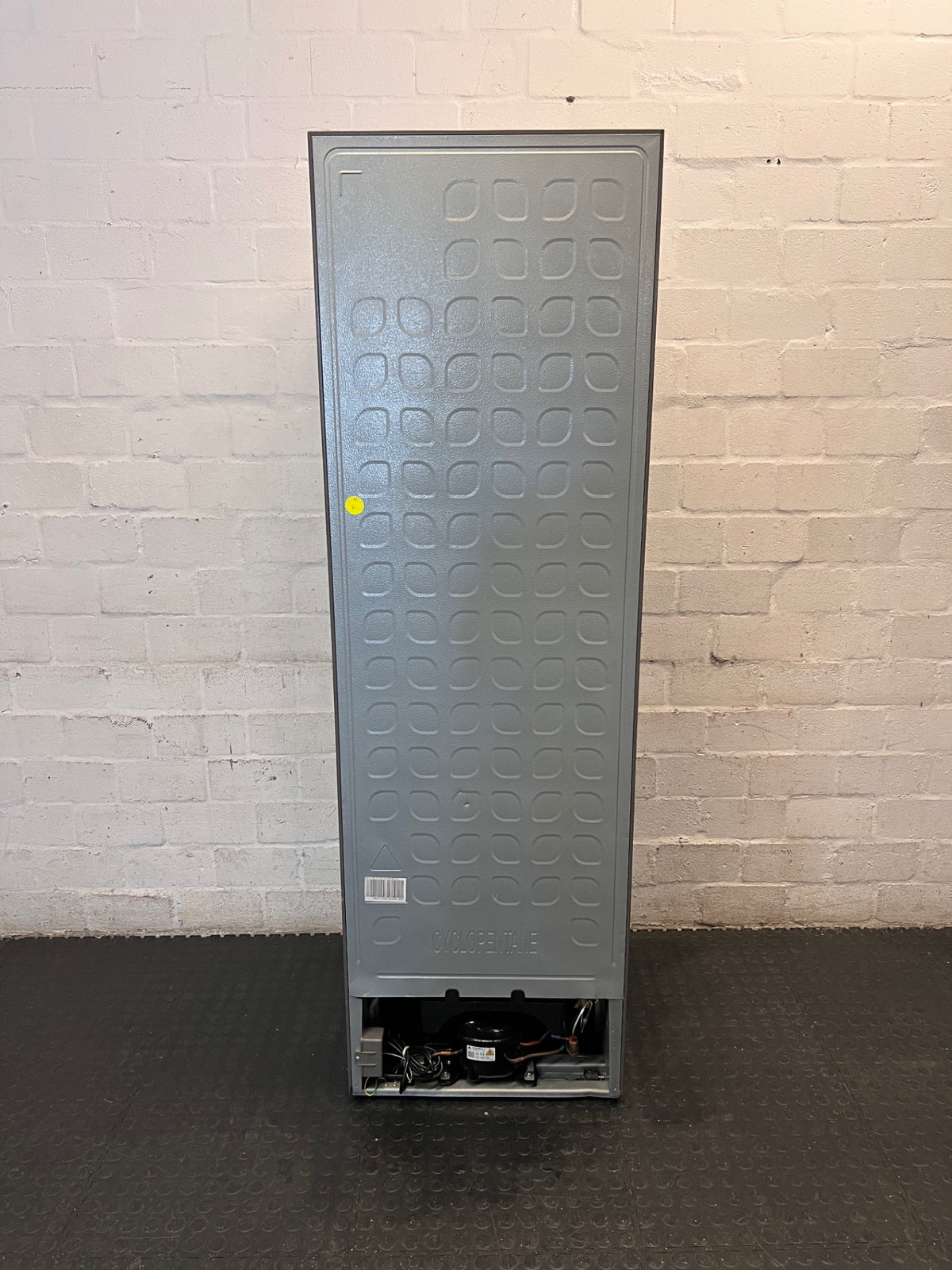 Bosch Slimline Silver Fridge Freezer — Working Well with Cosmetic Dings – back view