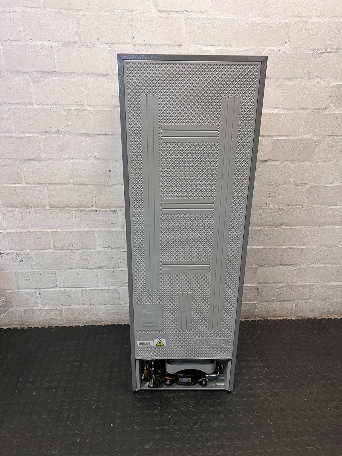 Silver Midea Fridge with Top Freezer — Good Working Order – back view