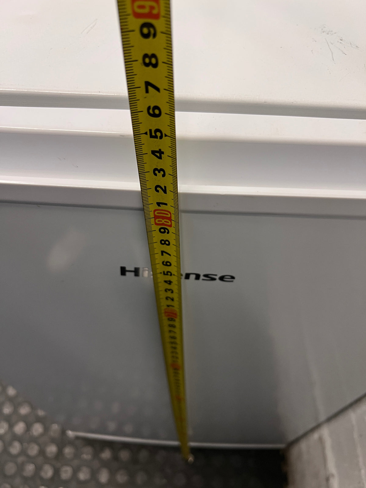 White Hisense Bar Fridge — Working Well with Missing Interior Shelf – height measurement