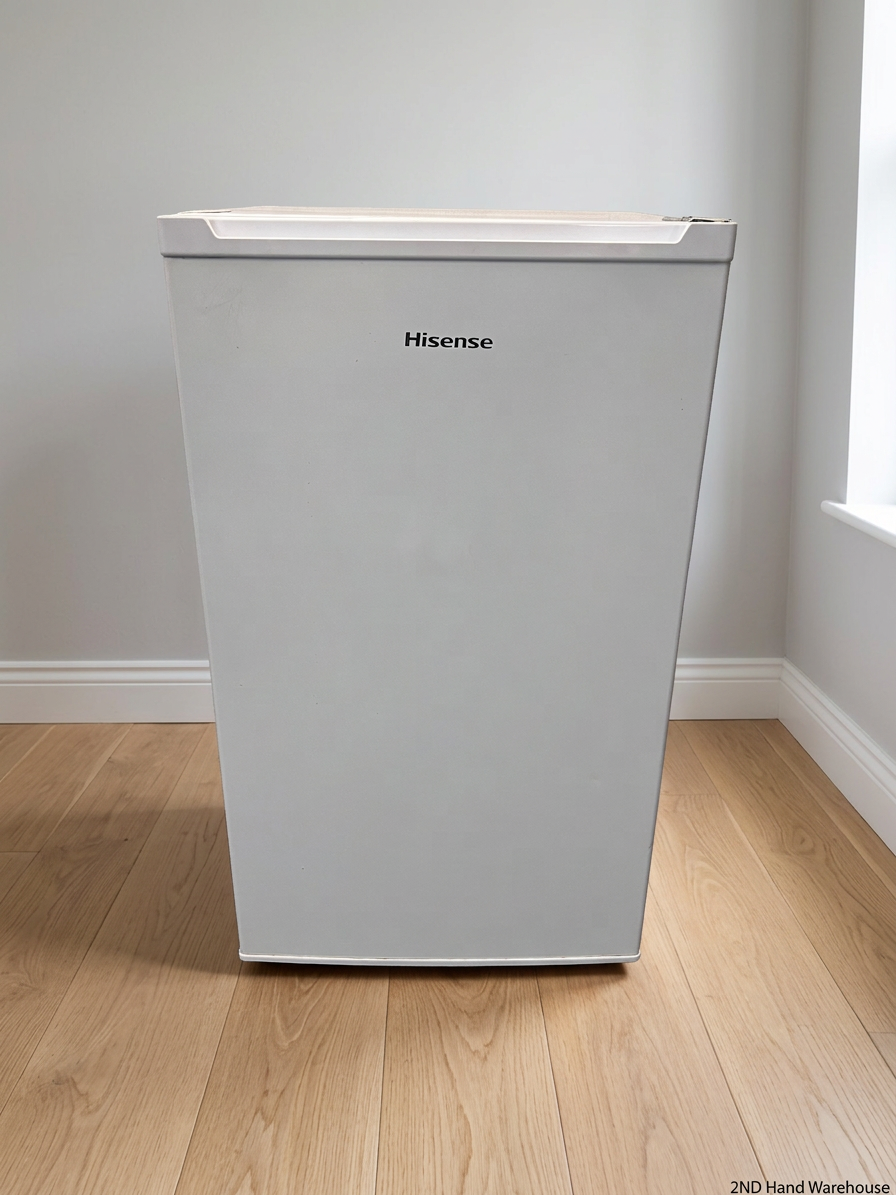 White Hisense Bar Fridge — Working Well with Missing Interior Shelf – styled product image