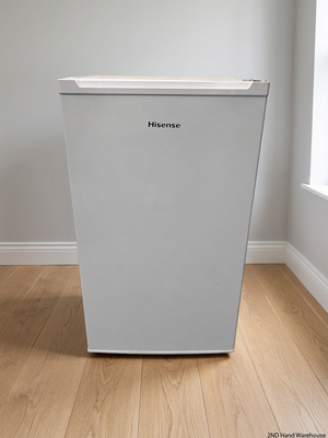 White Hisense Bar Fridge — Working Well with Missing Interior Shelf – styled product image
