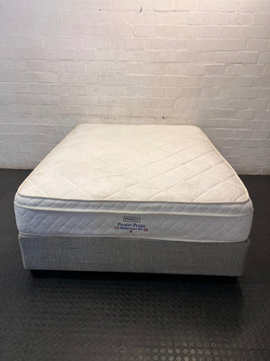 Padley Pocket Plush Queen Extra Length Base Set — Fair Used Condition with Visible Surface Wear – main front view