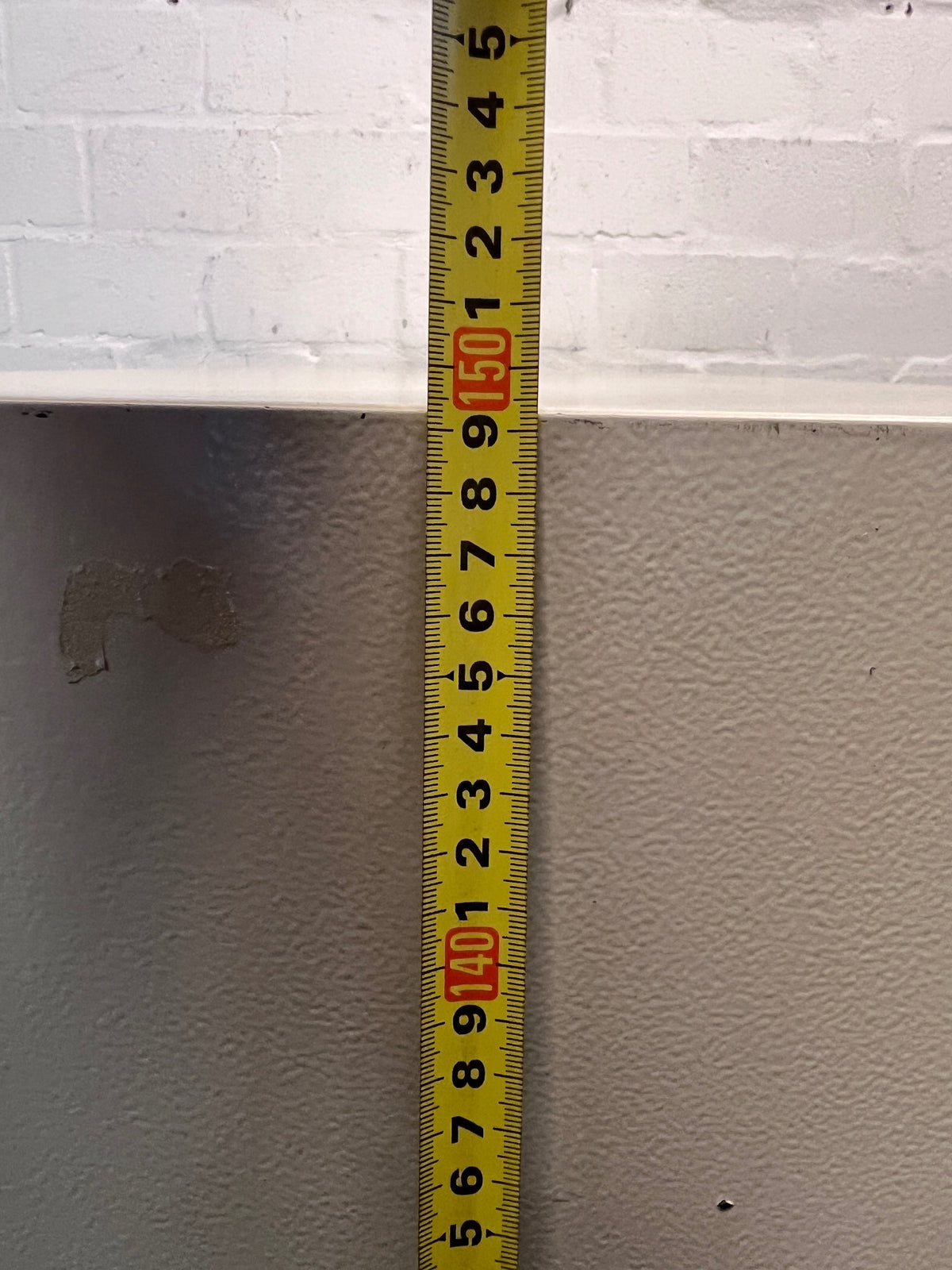 Cream Two-Door Steel Office Cabinet — Good Condition – height measurement