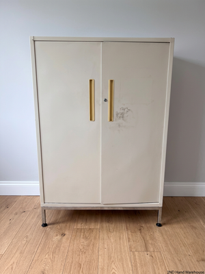 Cream Two-Door Steel Office Cabinet — Good Condition – styled product image
