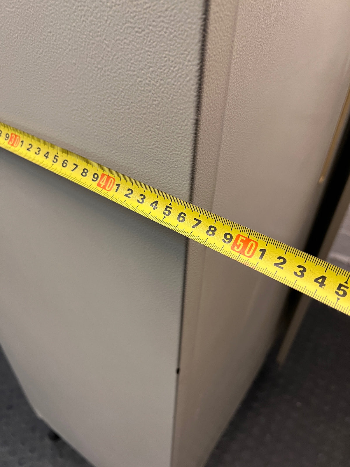 Cream Two-Door Steel Office Cabinet — Good Condition – width measurement