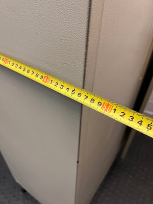 Cream Two-Door Steel Office Cabinet — Good Condition – width measurement