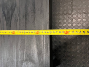 Modern Dark Wood X-Frame Trestle Bench – depth measurement