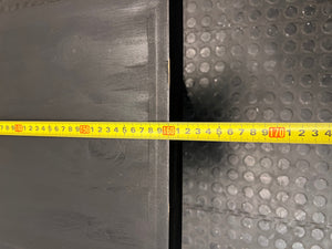 Modern Dark Wood X-Frame Trestle Bench – width measurement