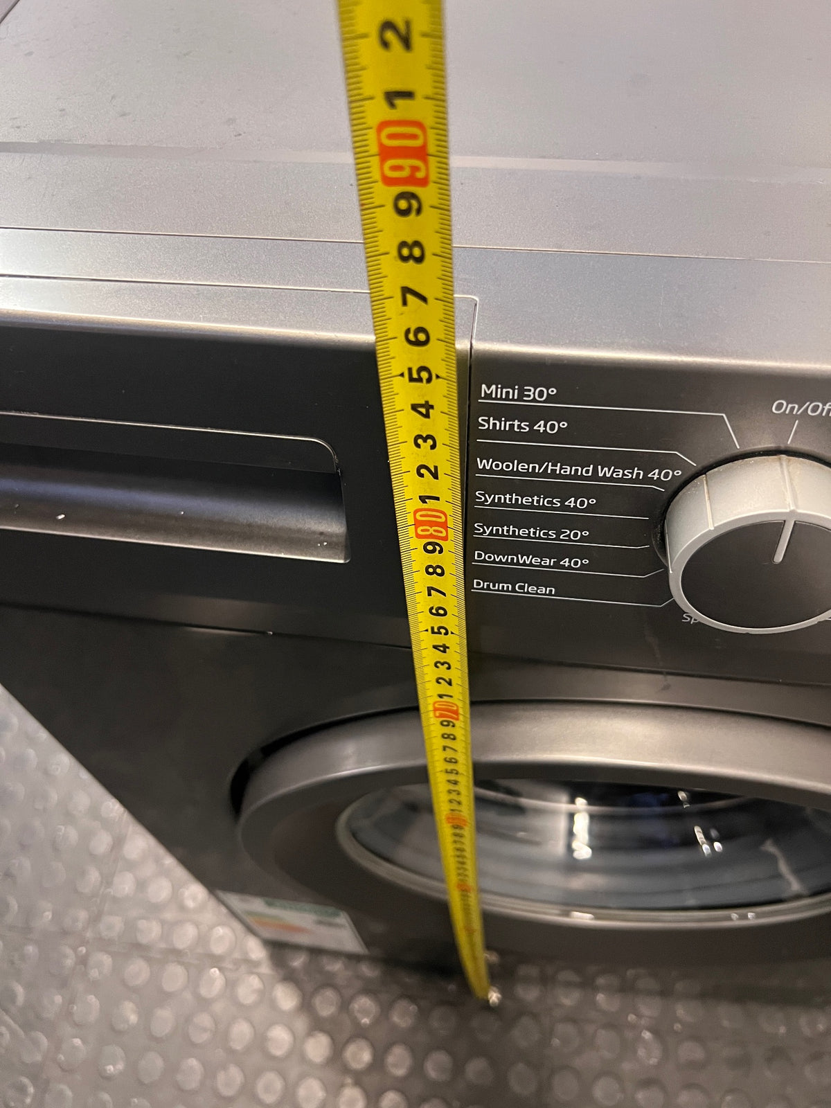 Defy 5kg Front Loader Washing Machine in Grey — Good Working Order – height measurement
