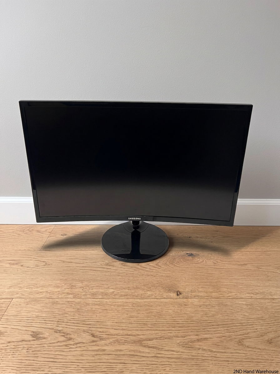 Samsung Curved Computer Monitor with Circular Stand — No Power Adapter Included – styled product image