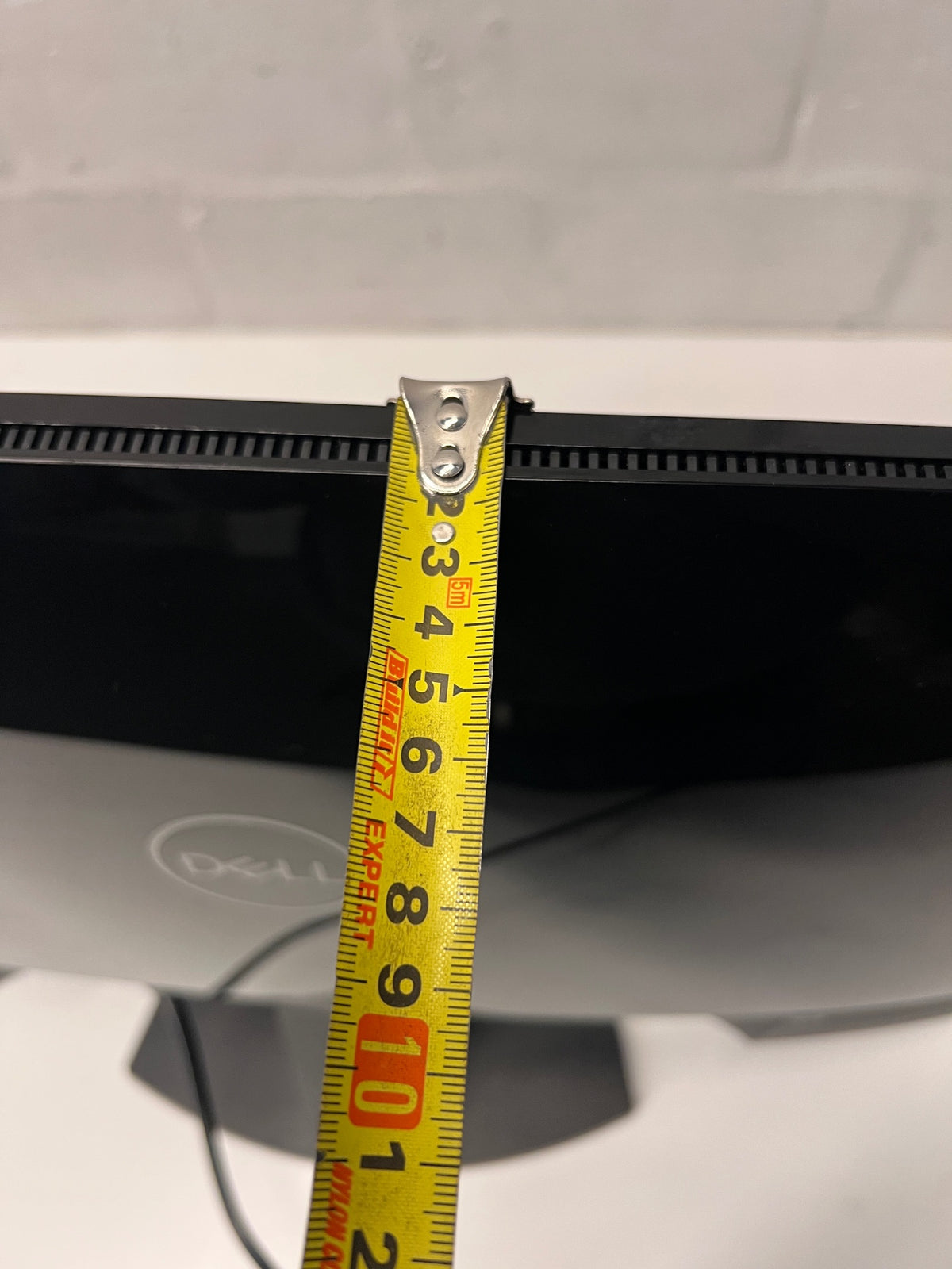 Dell Desktop Computer Monitor in Matte Black — Two Units Functional, One Non-Functional Unit – depth measurement