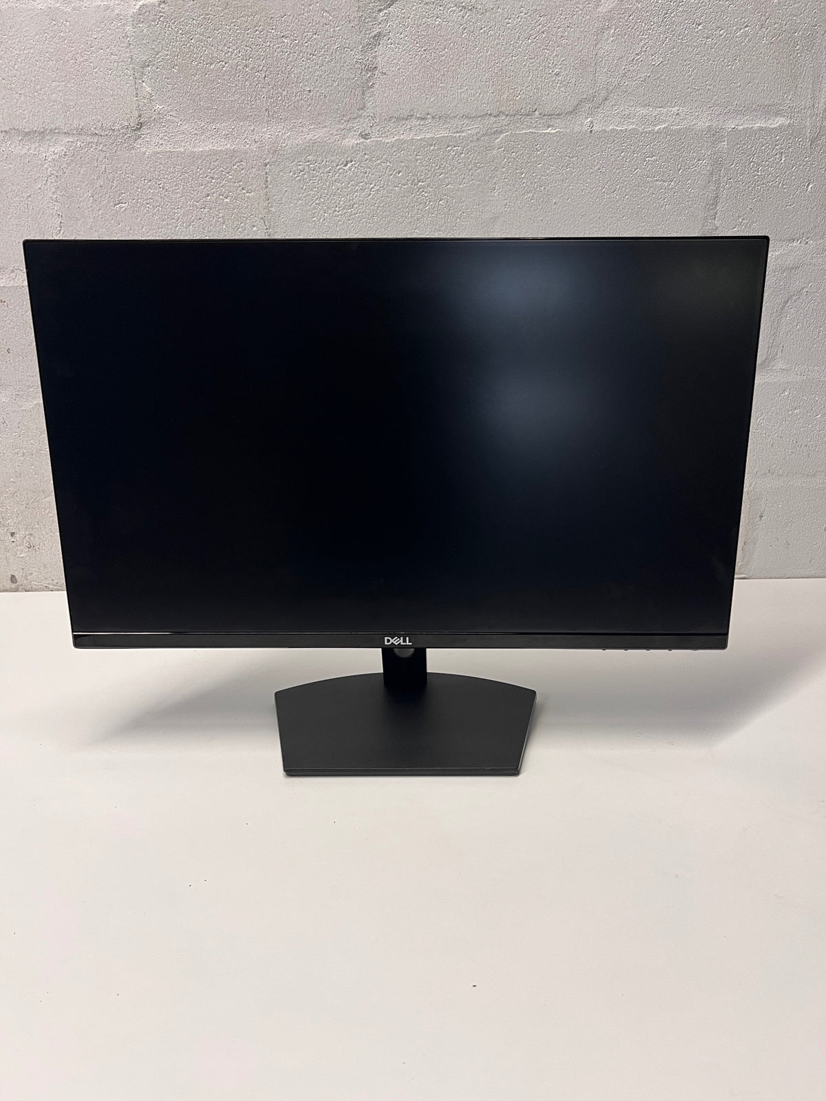 Dell Desktop Computer Monitor in Matte Black — Two Units Functional, One Non-Functional Unit – side view