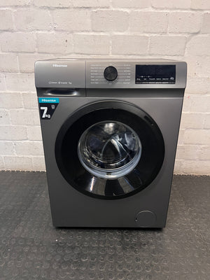 Hisense 7kg Silver Front Loader Washing Machine — Good Working Order – main front view