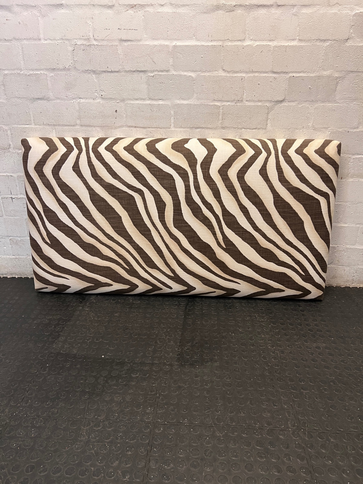 Wunders Furniture Zebra Print Upholstered Headboard — Very Good Upholstered Condition – main front view