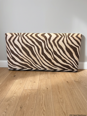 Wunders Furniture Zebra Print Upholstered Headboard — Very Good Upholstered Condition – styled product image