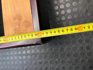 King Size Wooden Bed Frame with Slatted Headboard — Worn Mattress with Visible Marks; Bed Frame Good state – depth measurement