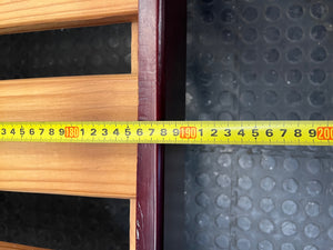 King Size Wooden Bed Frame with Slatted Headboard — Worn Mattress with Visible Marks; Bed Frame Good state – width measurement