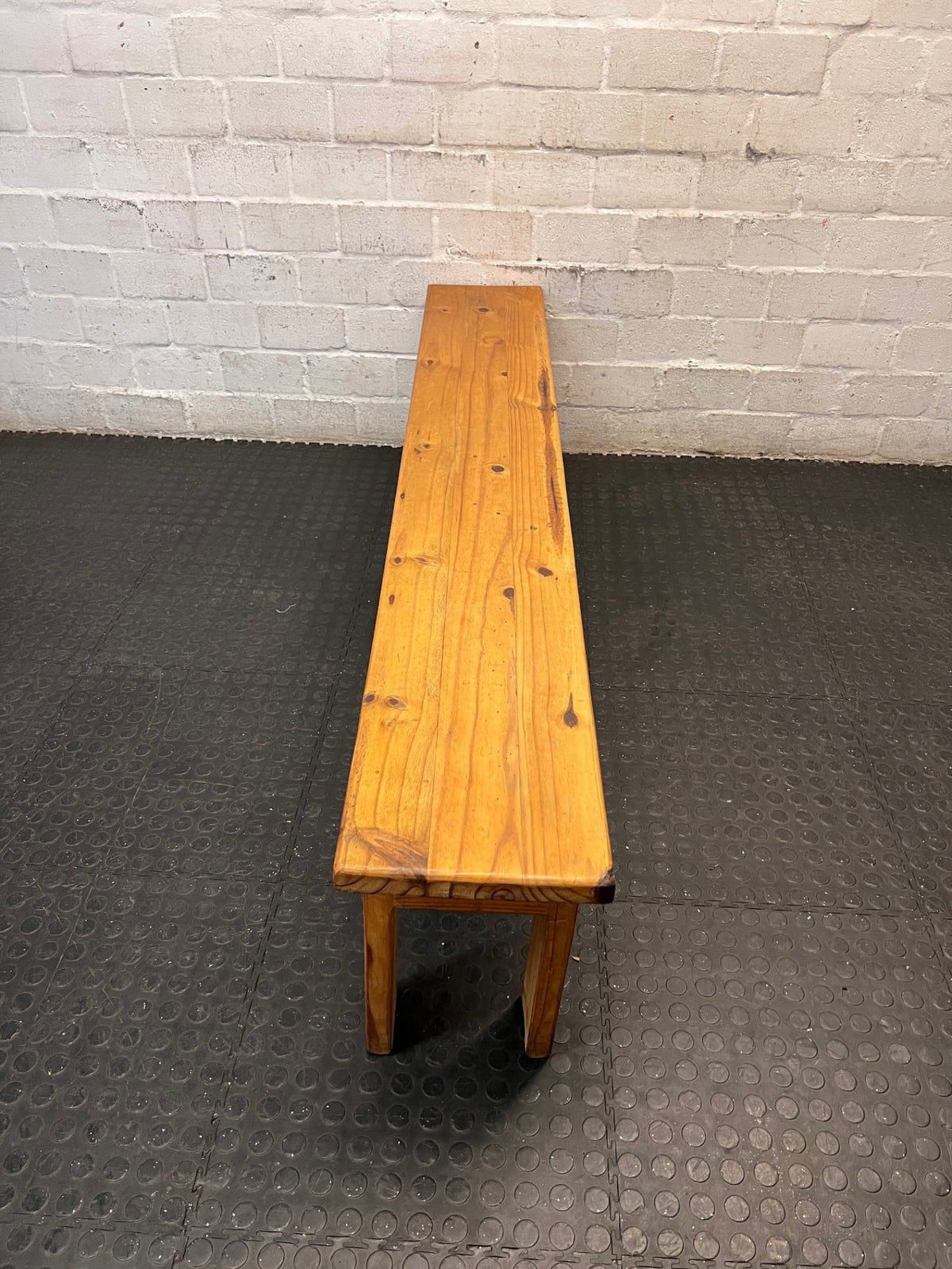Classic Large Wooden Bench — Good Working Order – side view