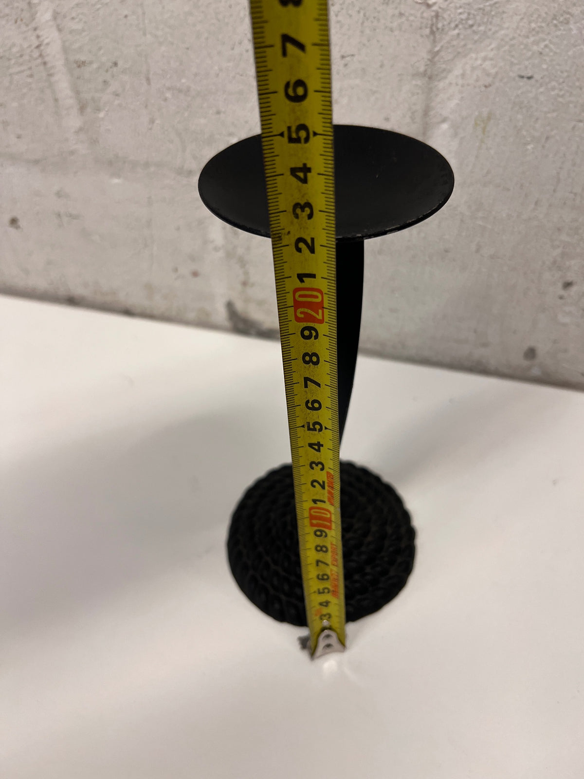 Twisted Stem Black Metal Candle Holder – height measurement