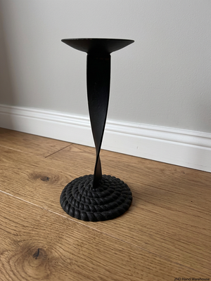 Twisted Stem Black Metal Candle Holder – styled product image