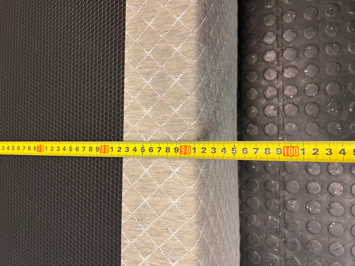 Grey Quilted Single Bed Base — Good Working Order – depth measurement