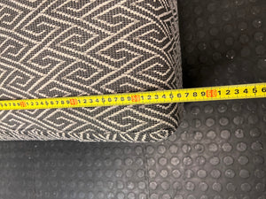 Coricraft Patterned Geometric Occasional Chair — Minor Squeak in One Chair – depth measurement