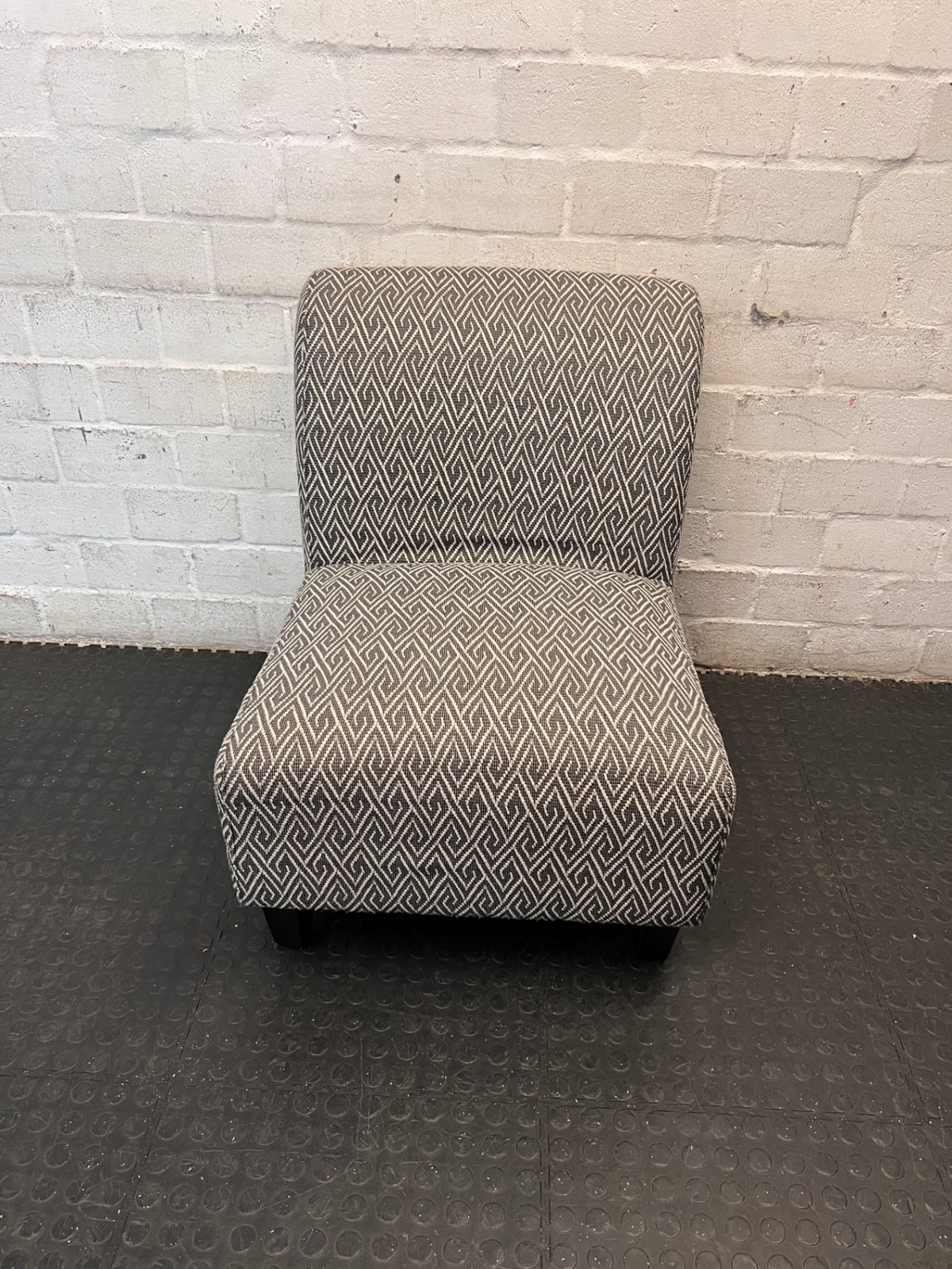 Coricraft Patterned Geometric Occasional Chair — Minor Squeak in One Chair – main front view