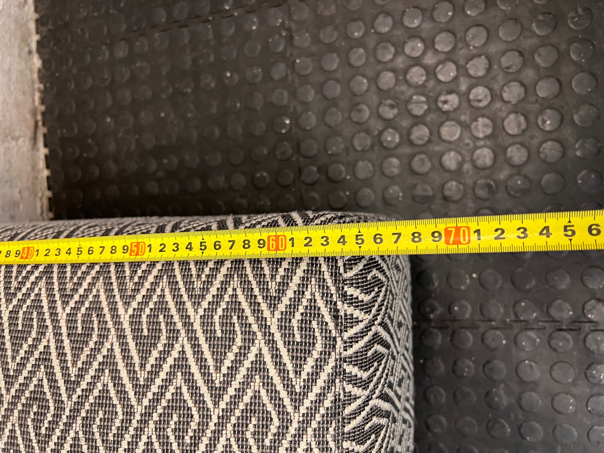 Coricraft Patterned Geometric Occasional Chair — Minor Squeak in One Chair – width measurement