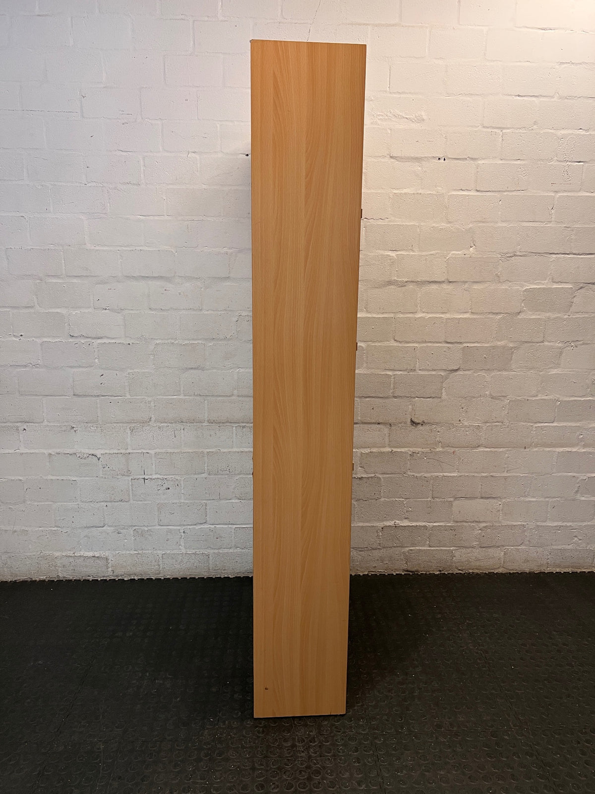 Tall Light Oak-Style 6-Tier Bookshelf – back view