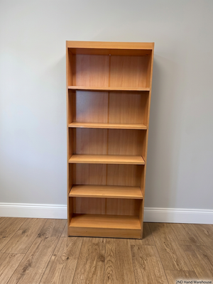 Tall Light Oak-Style 6-Tier Bookshelf – styled product image