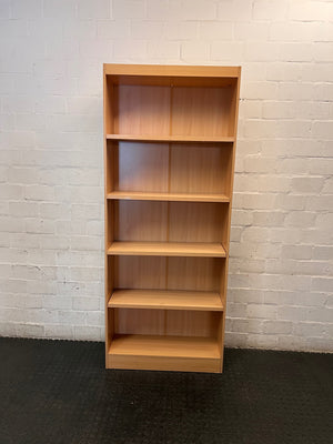 Tall Light Oak-Style 6-Tier Bookshelf – top view