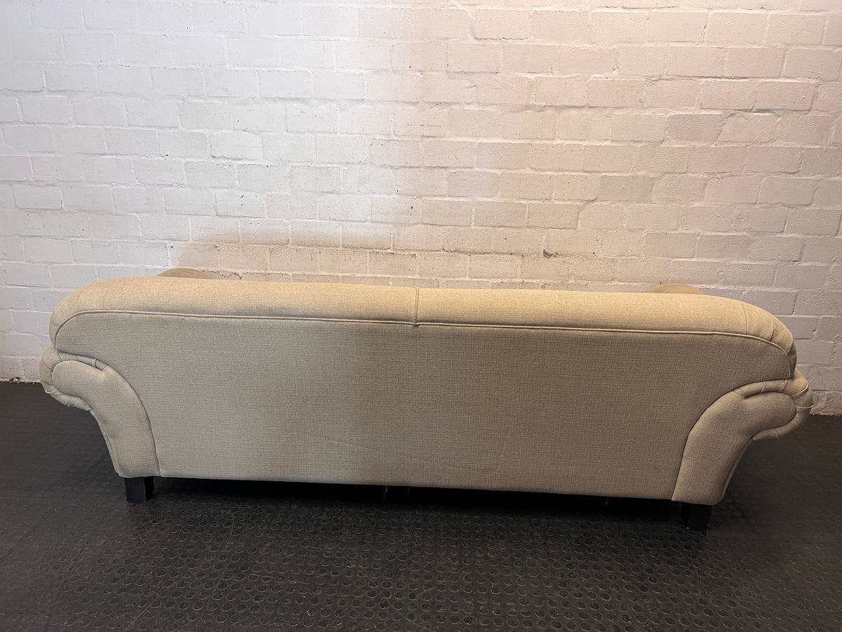 Classic Rolled Arm 2 Seater Couch in Grey — Good Condition – condition detail