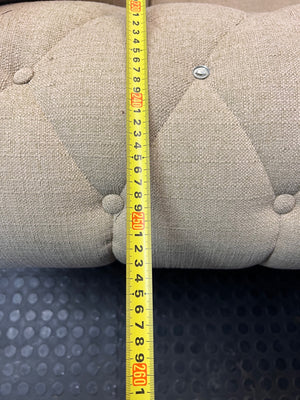 Classic Rolled Arm 2 Seater Couch in Grey — Good Condition – width measurement