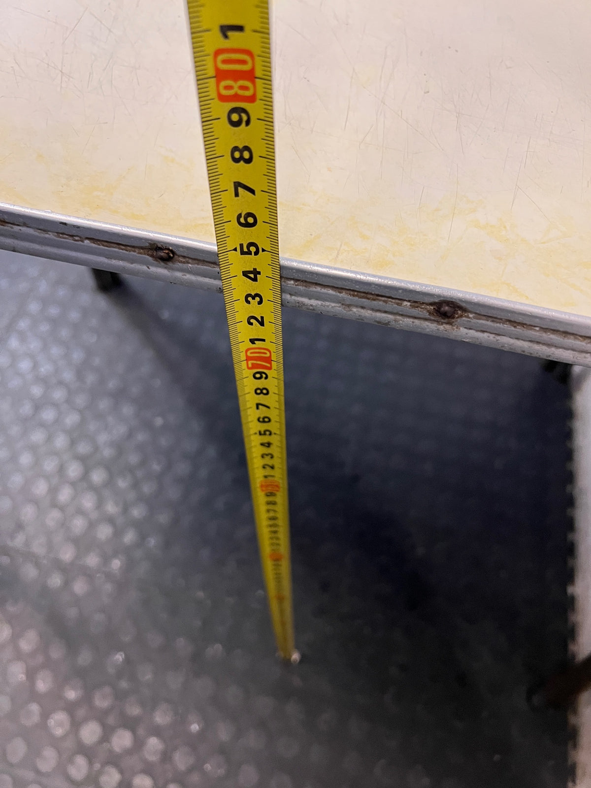 Vintage Formica Dining Table with Metal Legs — Well Used Formica Table – height measurement