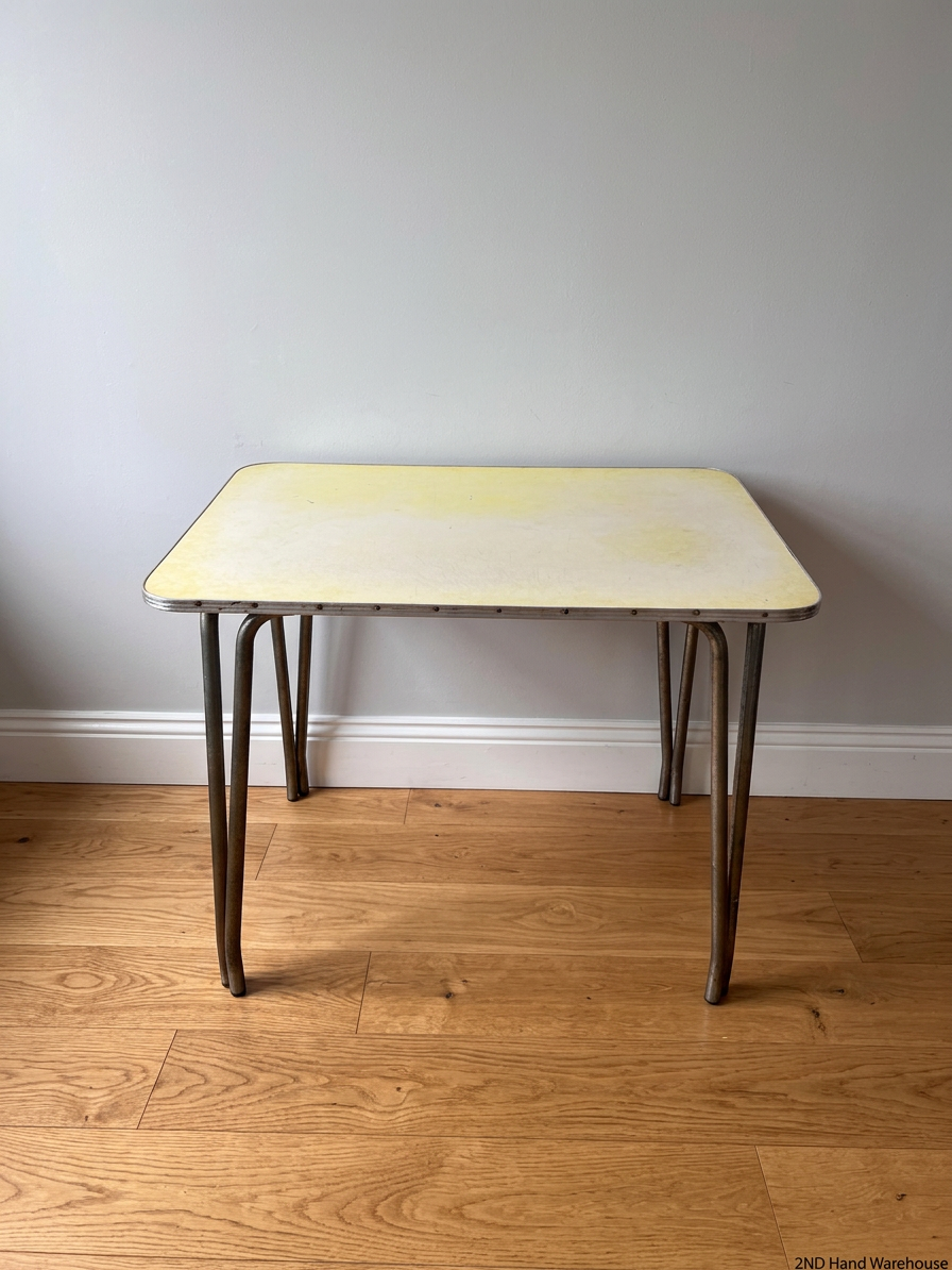 Vintage Formica Dining Table with Metal Legs — Well Used Formica Table – styled product image