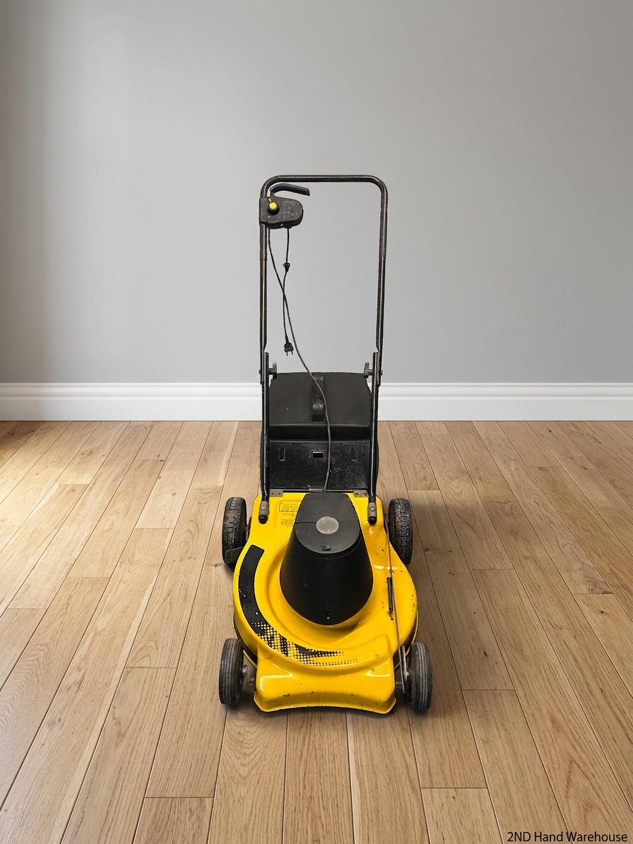Electric Rotary Lawnmower in Yellow and Black — Trips Power Supply; Non-Functional – styled product image