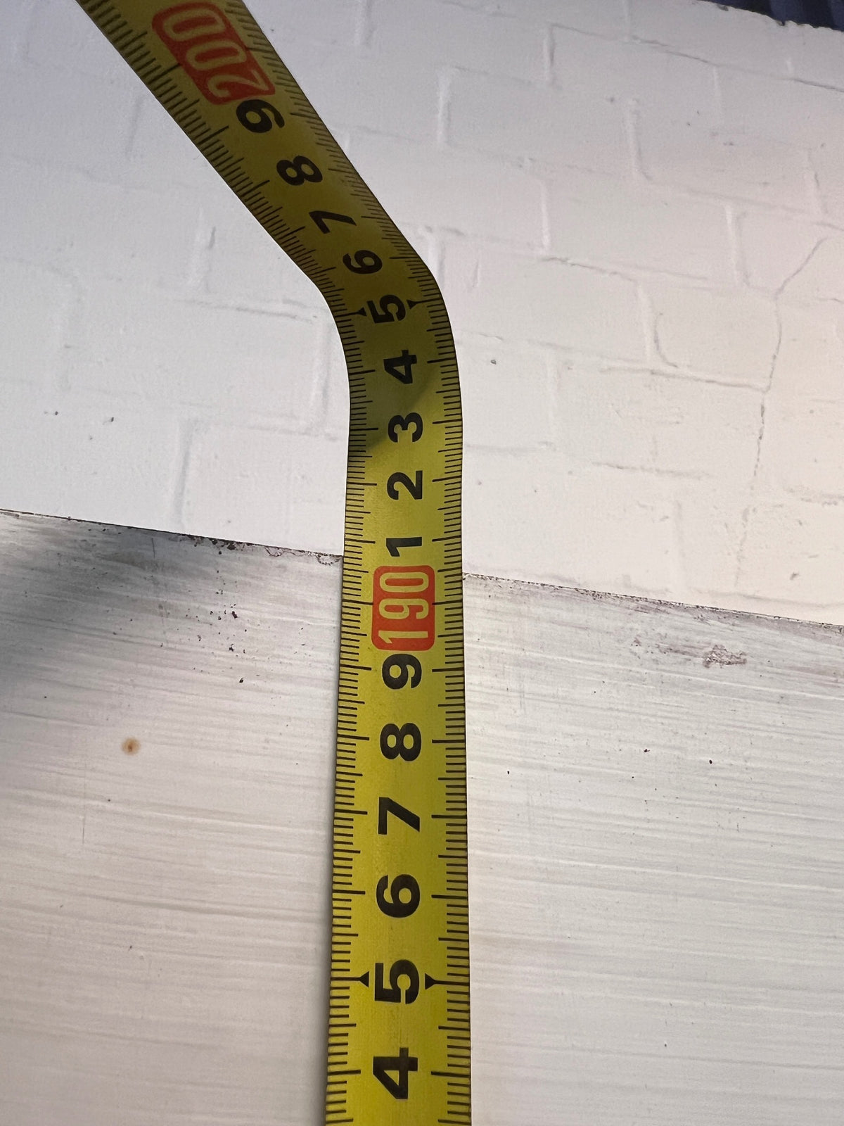 Tall Orange and White Three-Door Storage Cupboard — Well Used with Visible Marks and Scuffs – height measurement