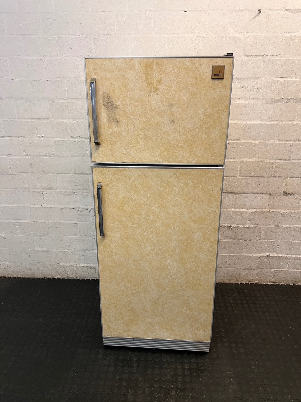 Imperial Retro Beige Mottled Fridge Freezer — Working with Loud Compressor Noise – main front view