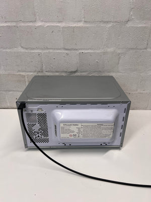 Russell Hobbs Silver Mirror Finish Microwave — Good Working Order – back view
