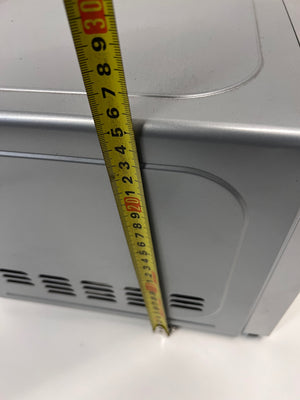Russell Hobbs Silver Mirror Finish Microwave — Good Working Order – height measurement