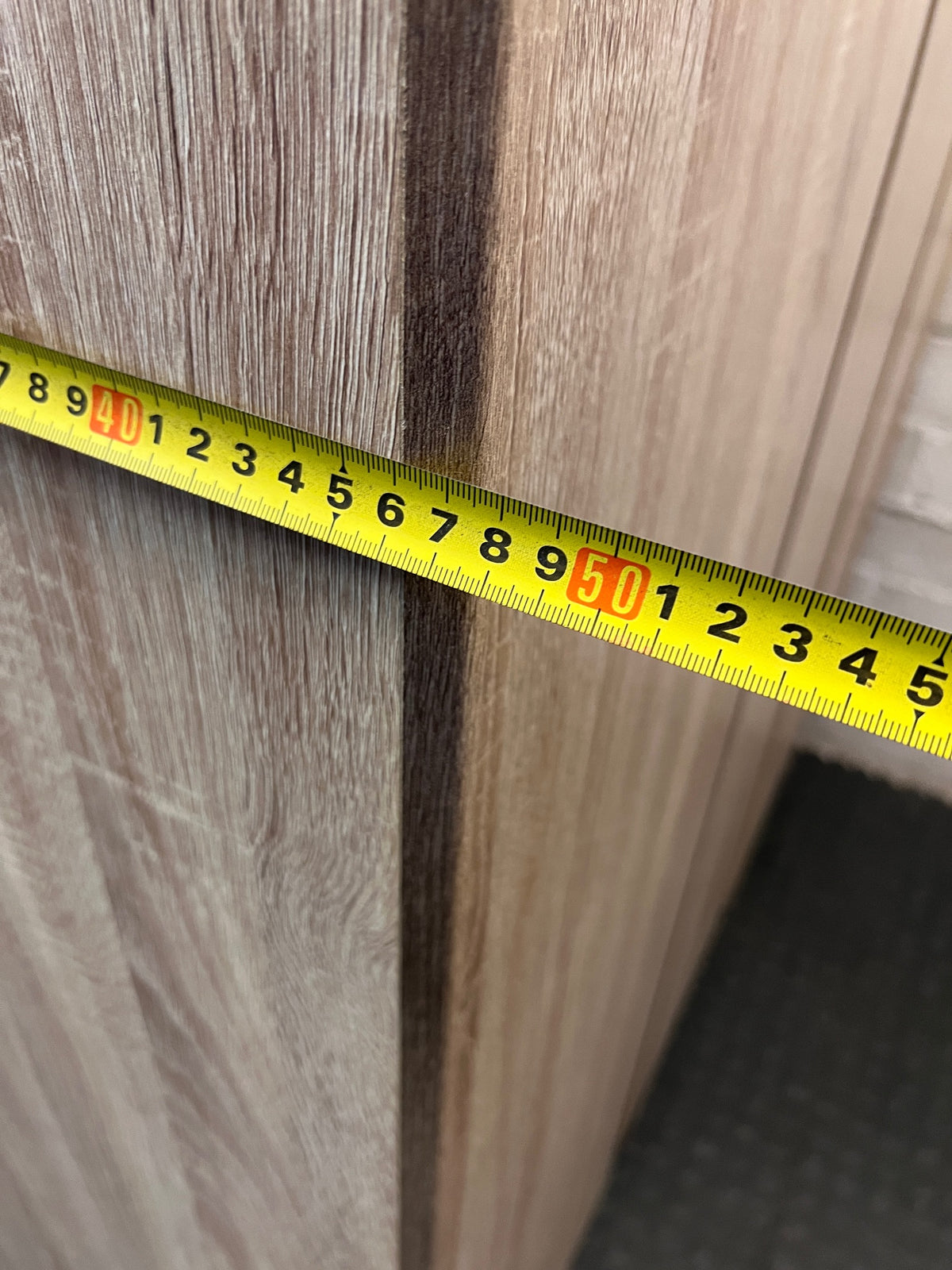 Modern Light Oak Finish Three-Door Wardrobe — Good Condition – depth measurement